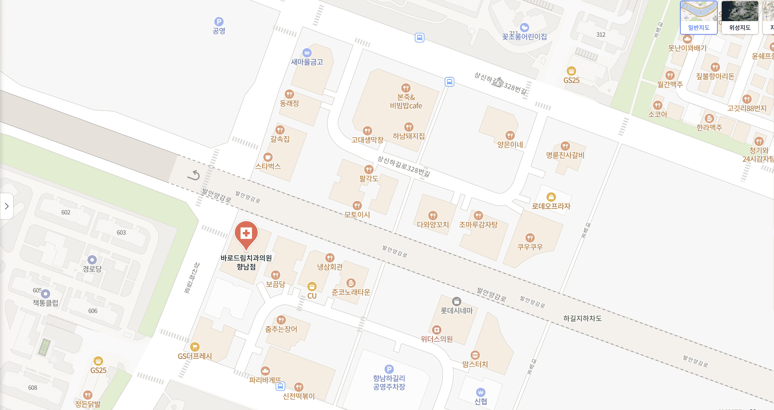 바로드림치과 위치 지도